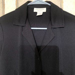 Express Tricot button up black shirt w collar Med